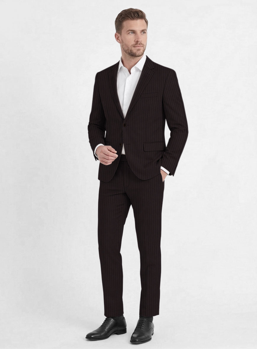 Brown Pinstripe Suit - StudioSuits