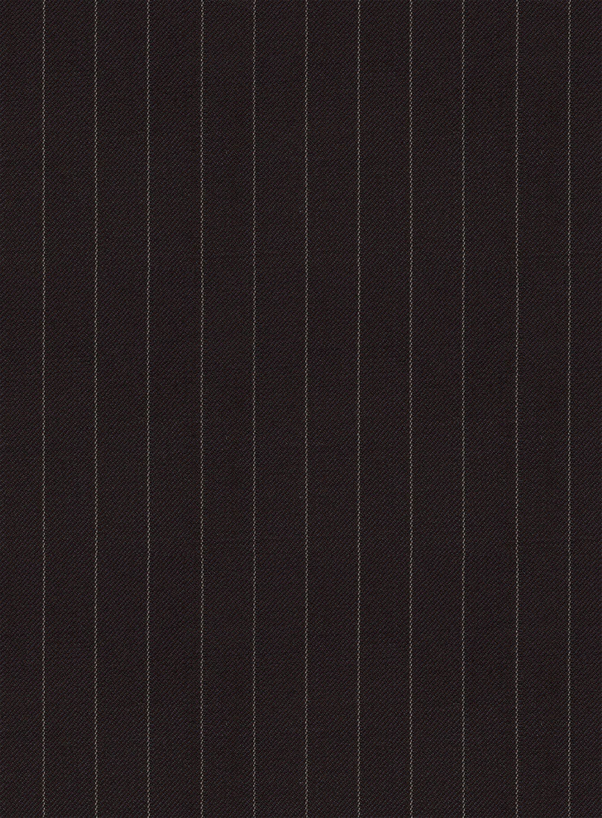 Brown Pinstripe Wool Waist Coat - StudioSuits