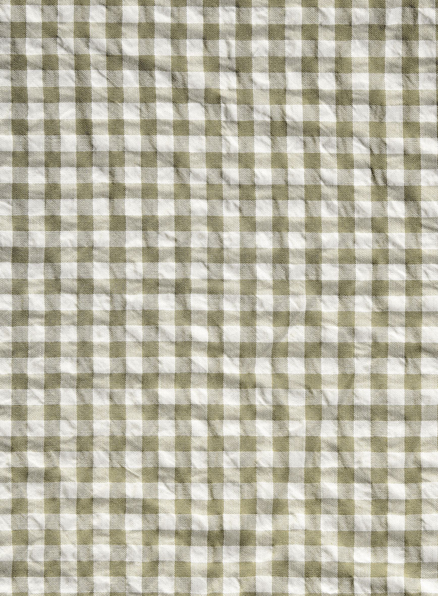 Brown Seersucker Cotton Shirt - StudioSuits