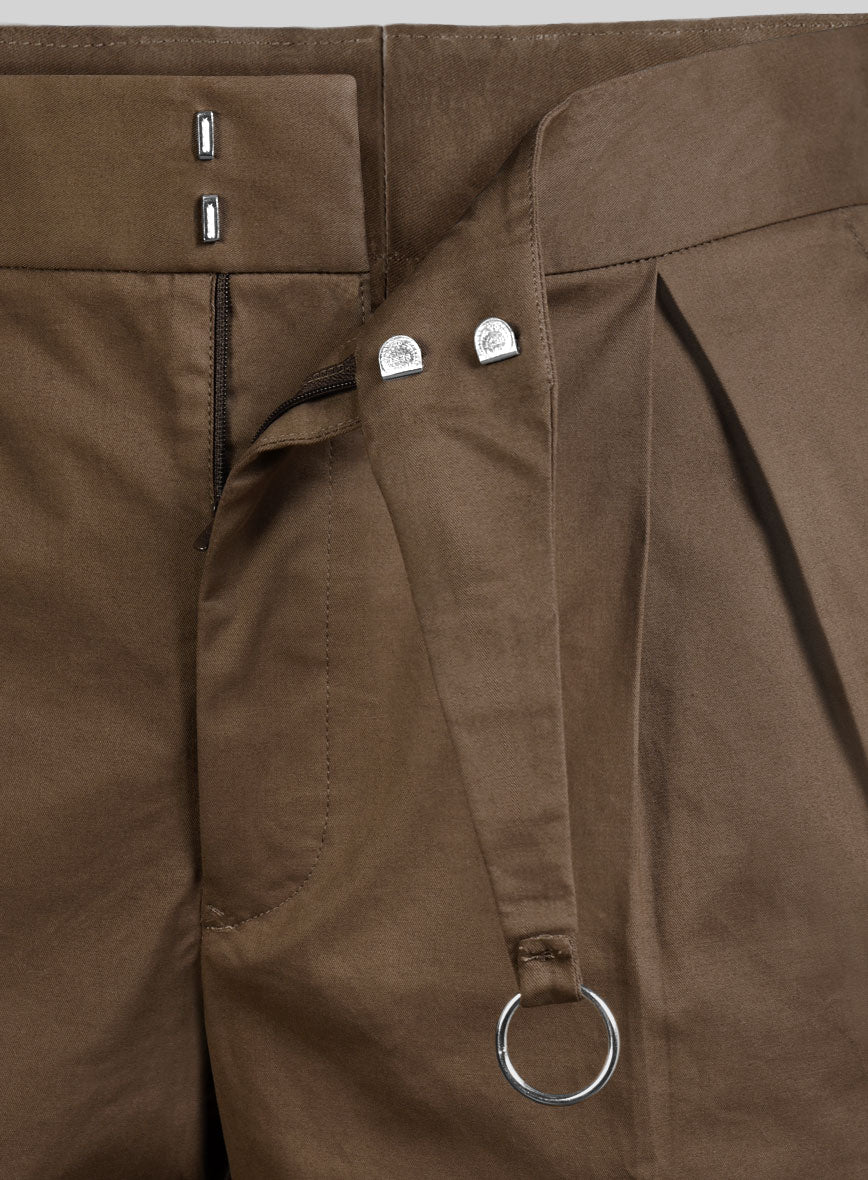 Brown Stretch Chino Gurkha Shorts - StudioSuits
