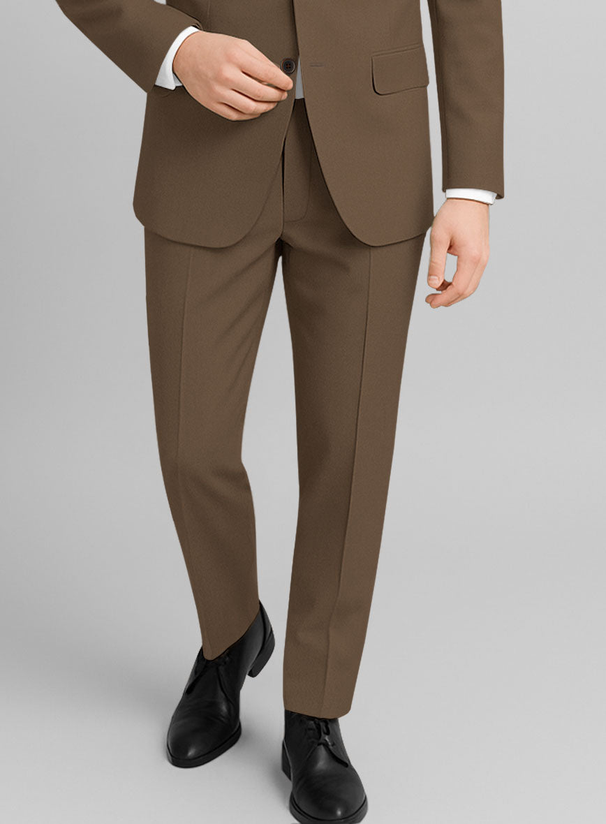 Brown Stretch Chino Pants - StudioSuits