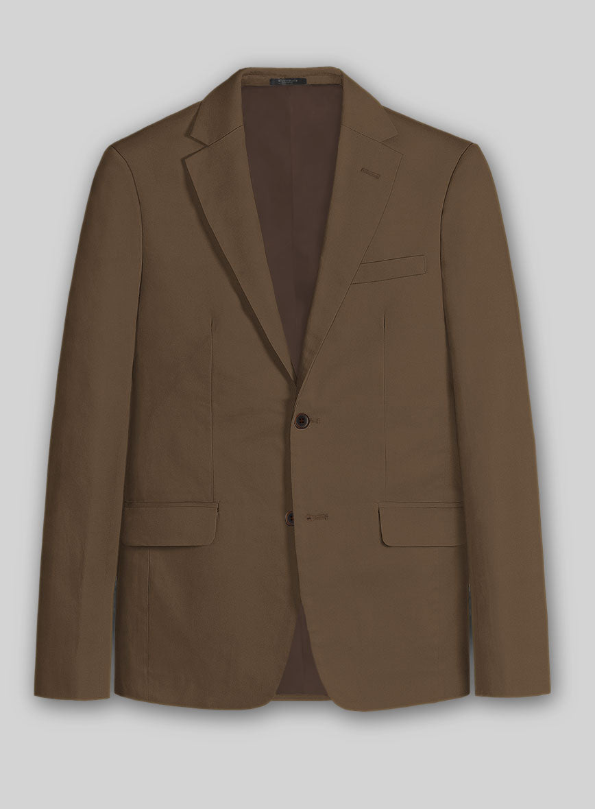 Brown Stretch Chino Jacket - StudioSuits