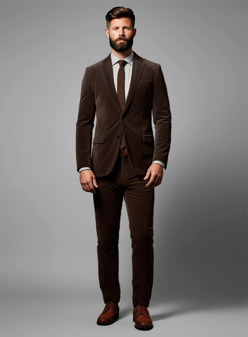 Brown Velvet Suit - StudioSuits