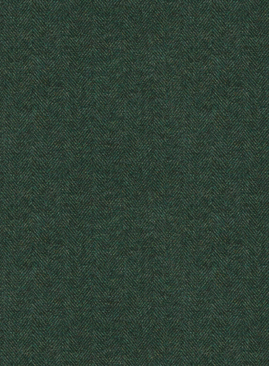 Bottle Green Herringbone Tweed Jacket - StudioSuits