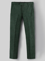 Bottle Green Herringbone Tweed Pants - StudioSuits