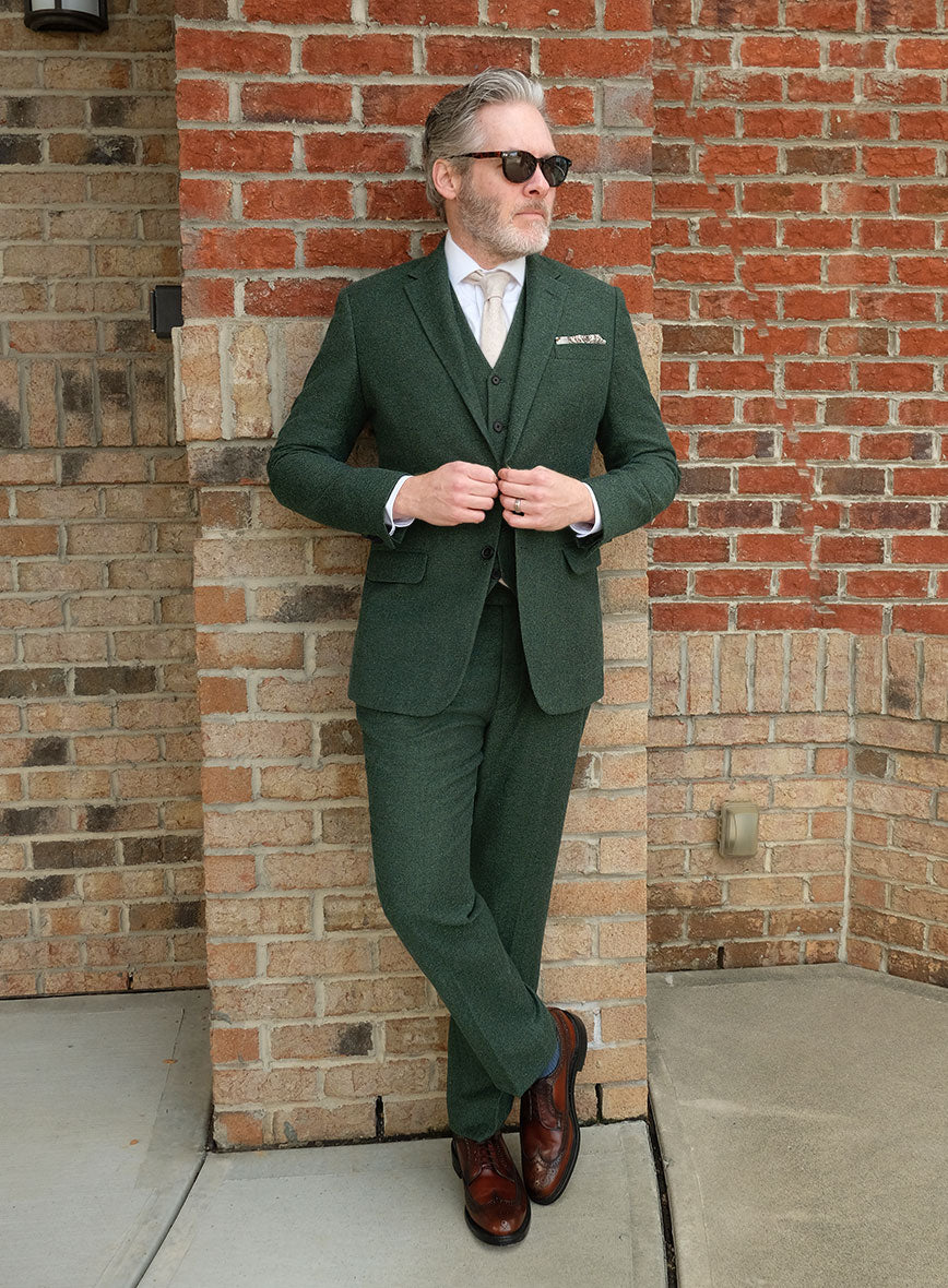 Bottle Green Tweed Suit – StudioSuits - Main Image