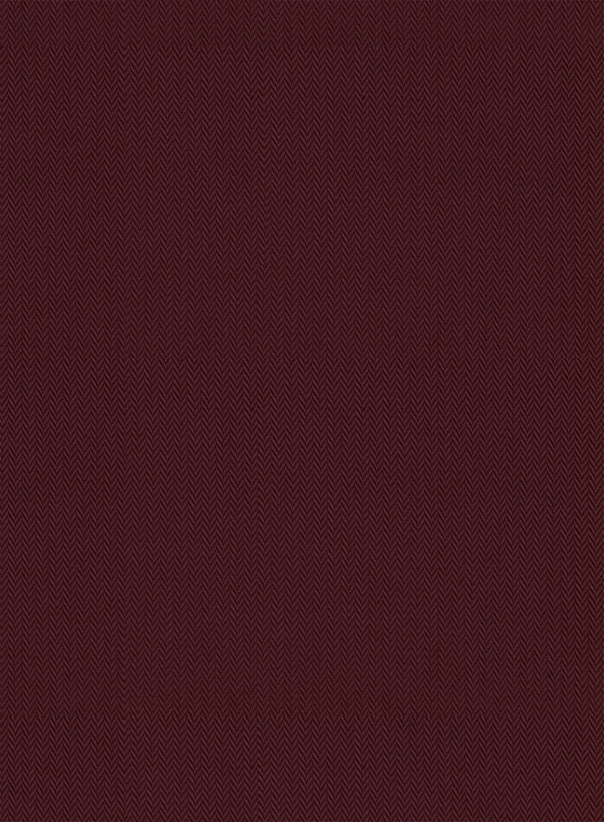 Burgundy Herringbone Cotton Shirt - StudioSuits