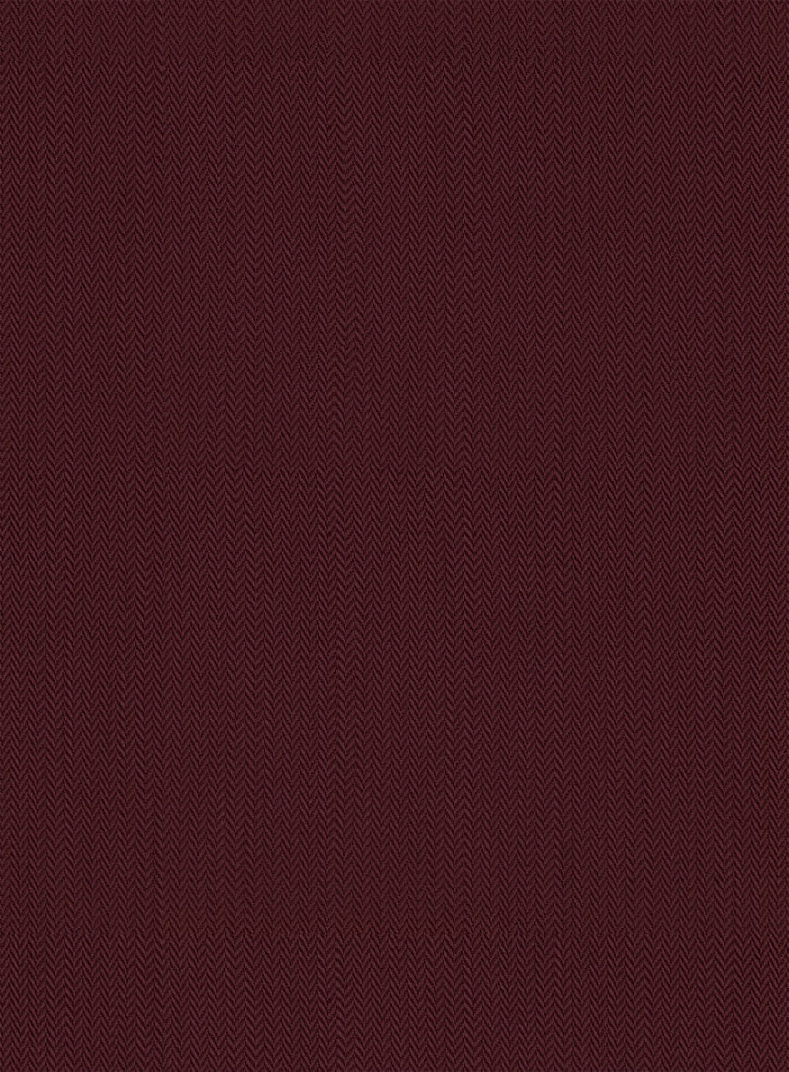 Burgundy Herringbone Cotton Shirt - StudioSuits
