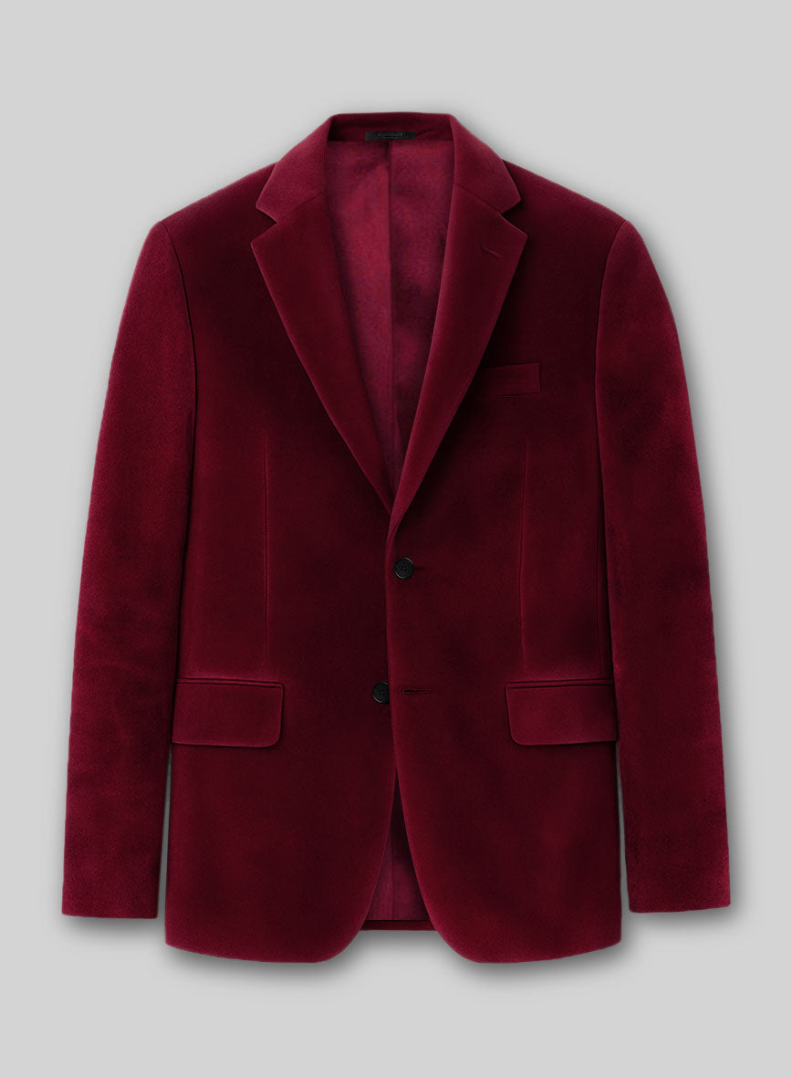 Burgundy Velvet Jacket - StudioSuits