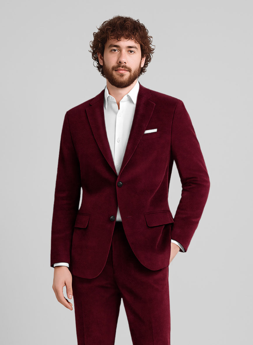 Burgundy Velvet Jacket - StudioSuits