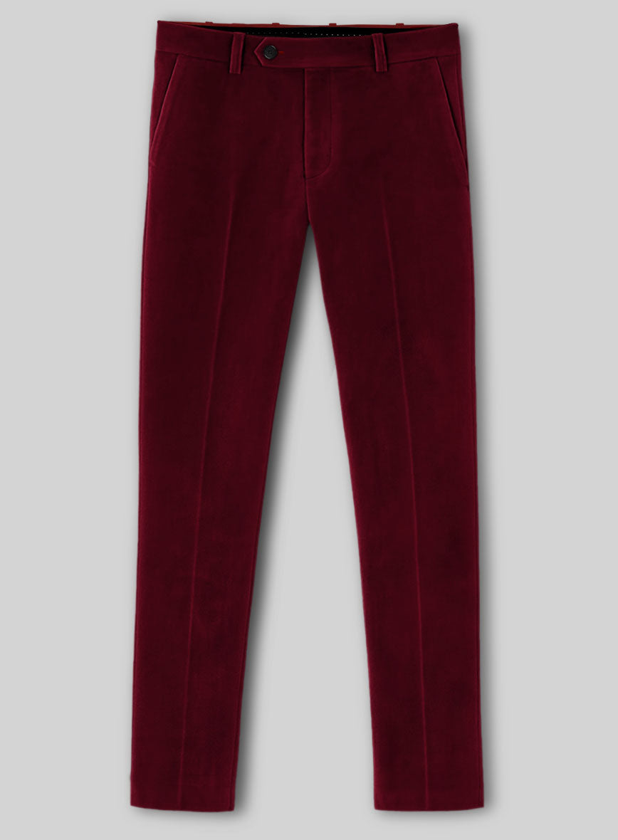 Burgundy Velvet Pants - StudioSuits