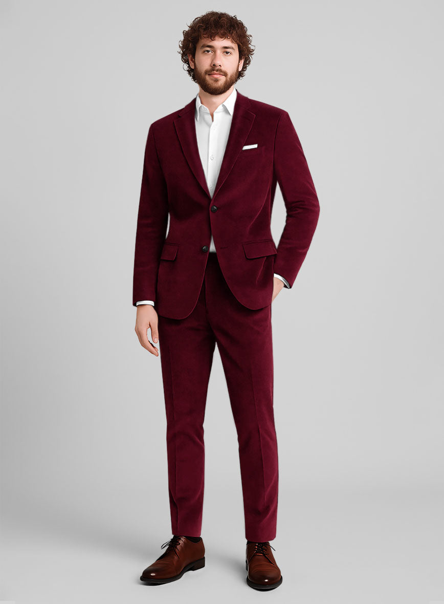 Burgundy Velvet Suit - StudioSuits