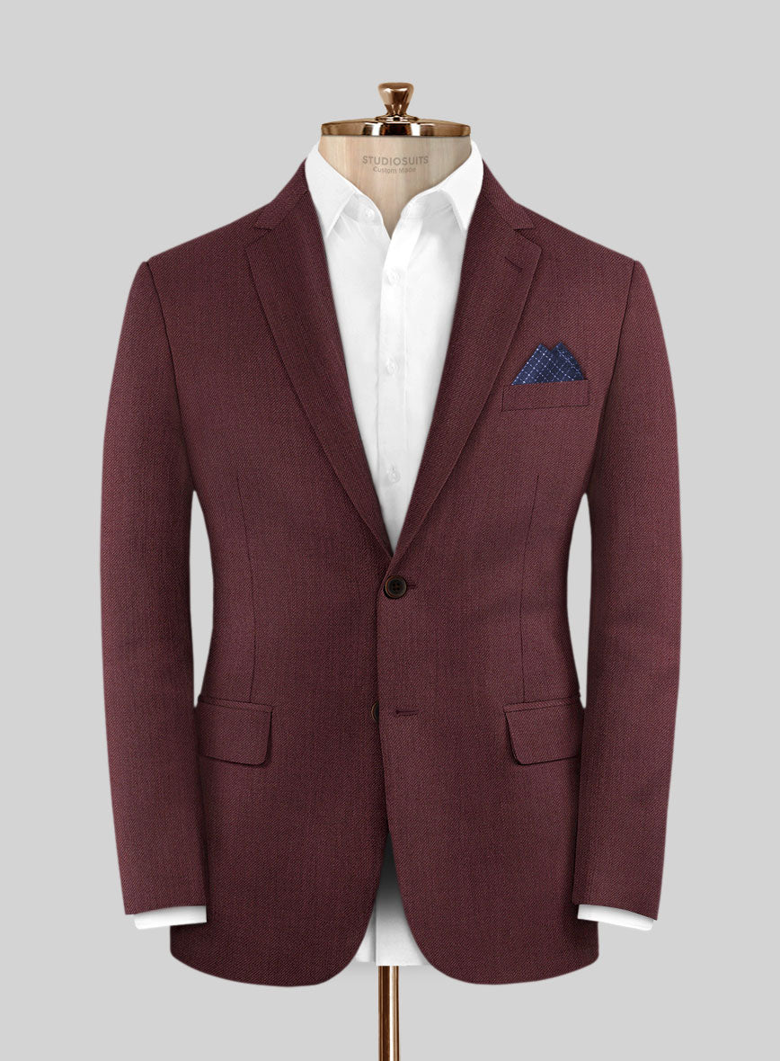 Burgundy Wool Jacket - StudioSuits