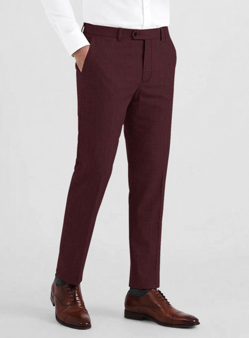 Burgundy Wool Pants - StudioSuits