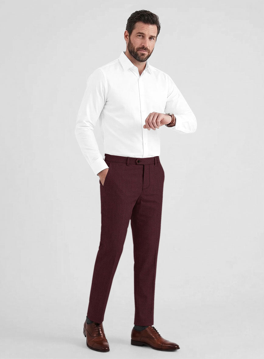 Burgundy Wool Pants - StudioSuits