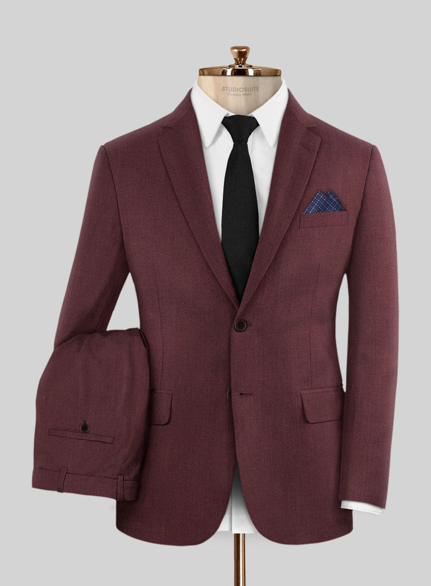 Burgundy Wool Suit - StudioSuits