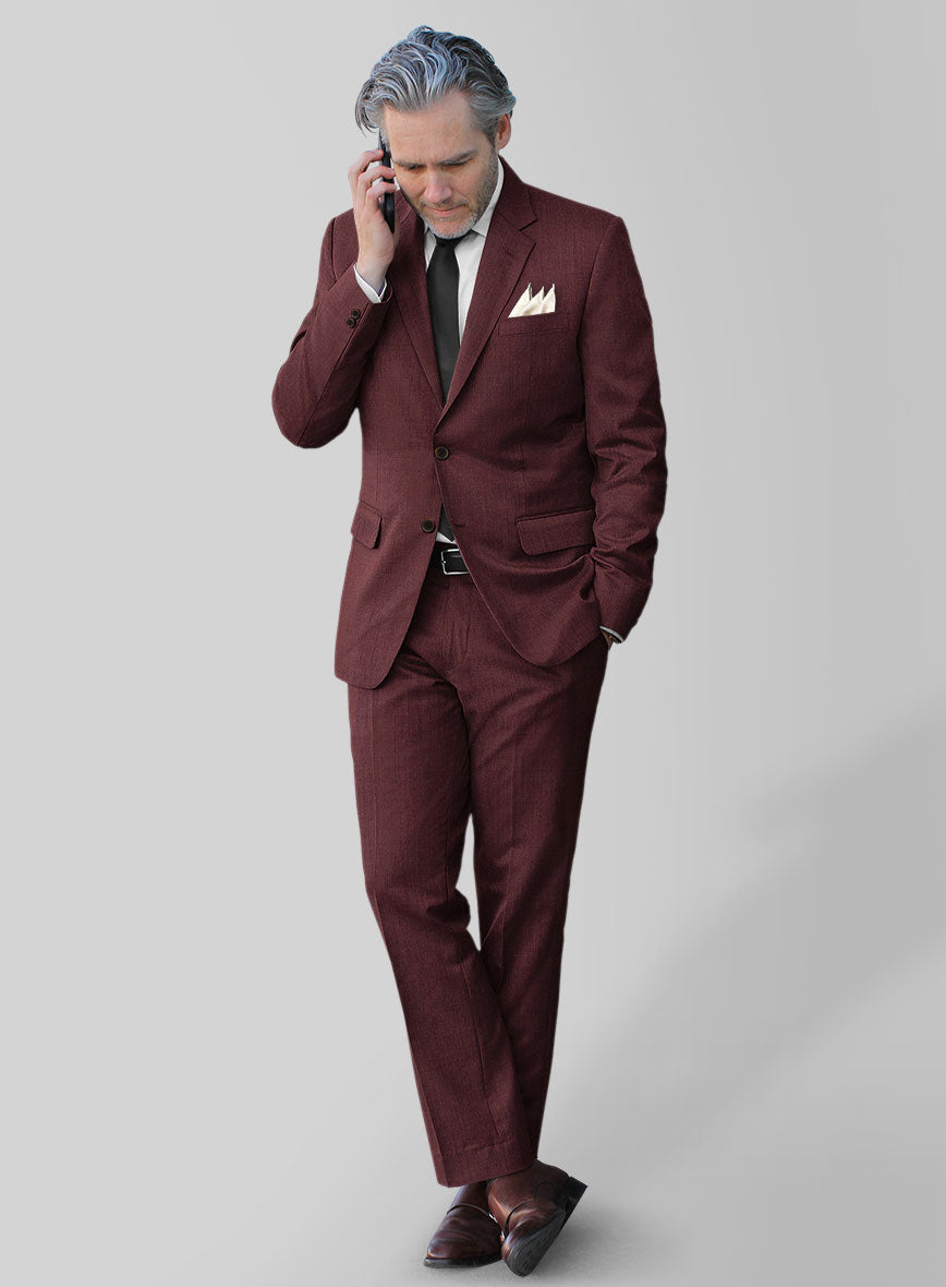 Burgundy Wool Suit - StudioSuits