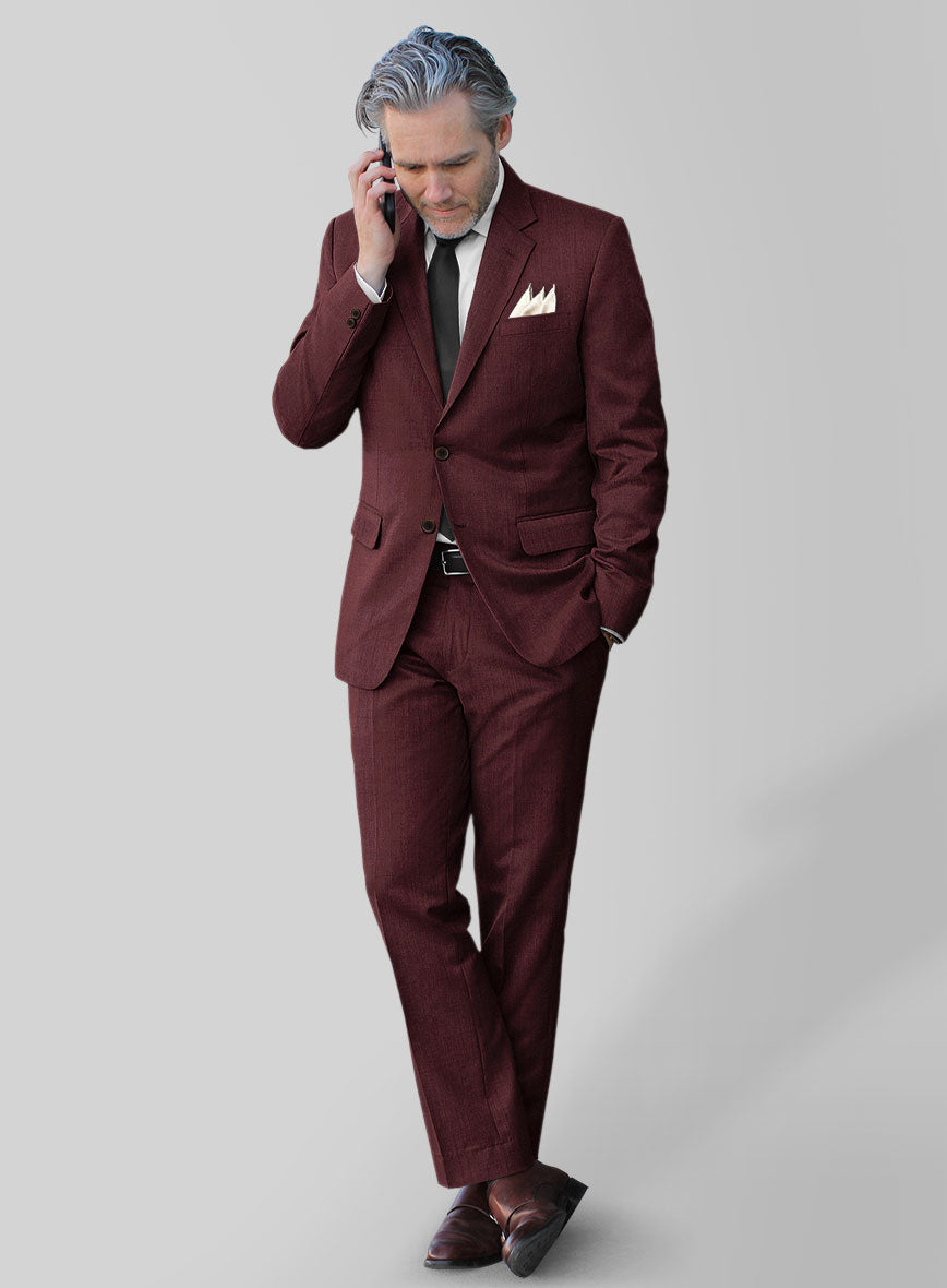 Burgundy Wool Suit - StudioSuits