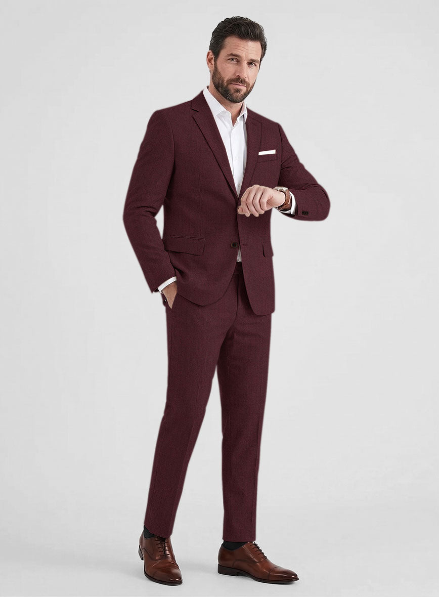 Burgundy Wool Suit - StudioSuits