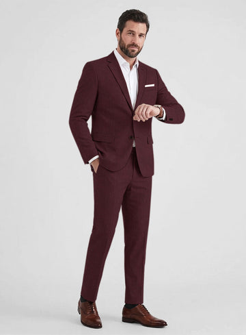 Burgundy Wool Suit - StudioSuits