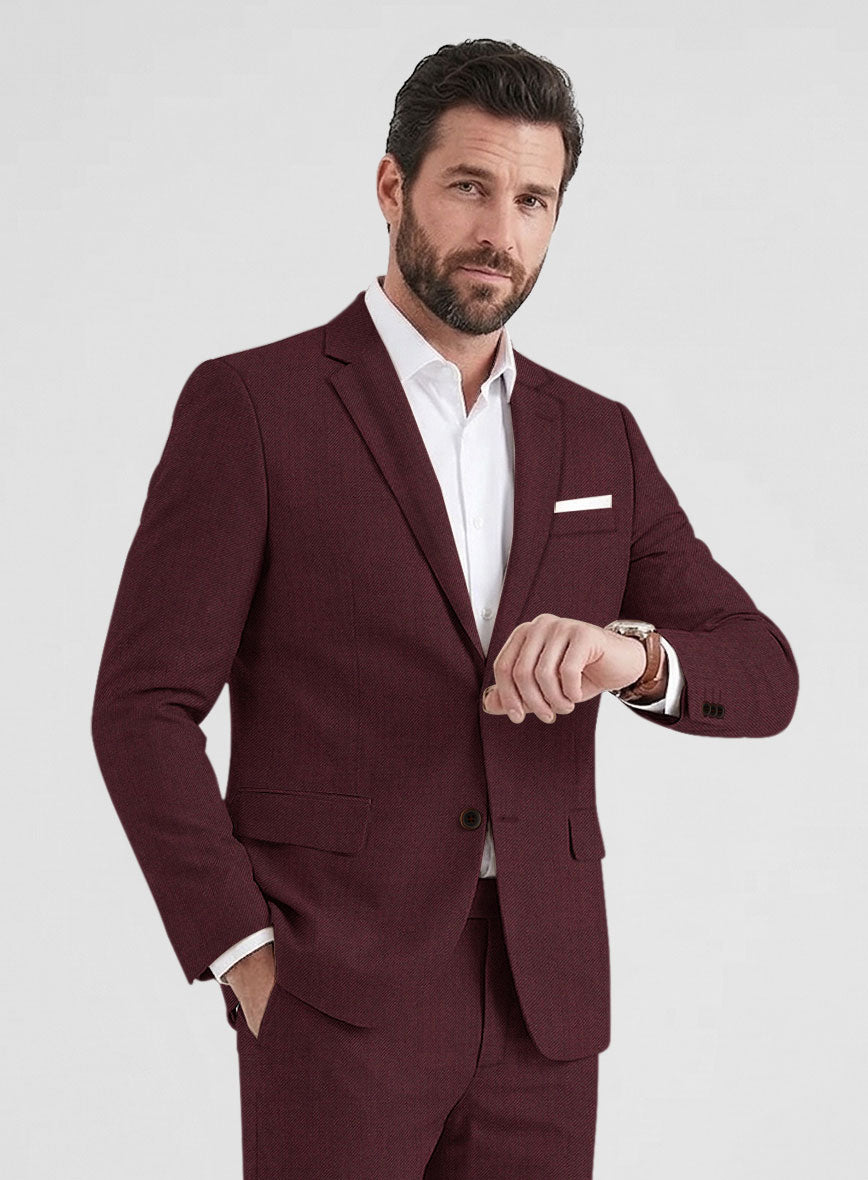 Burgundy Wool Suit - StudioSuits