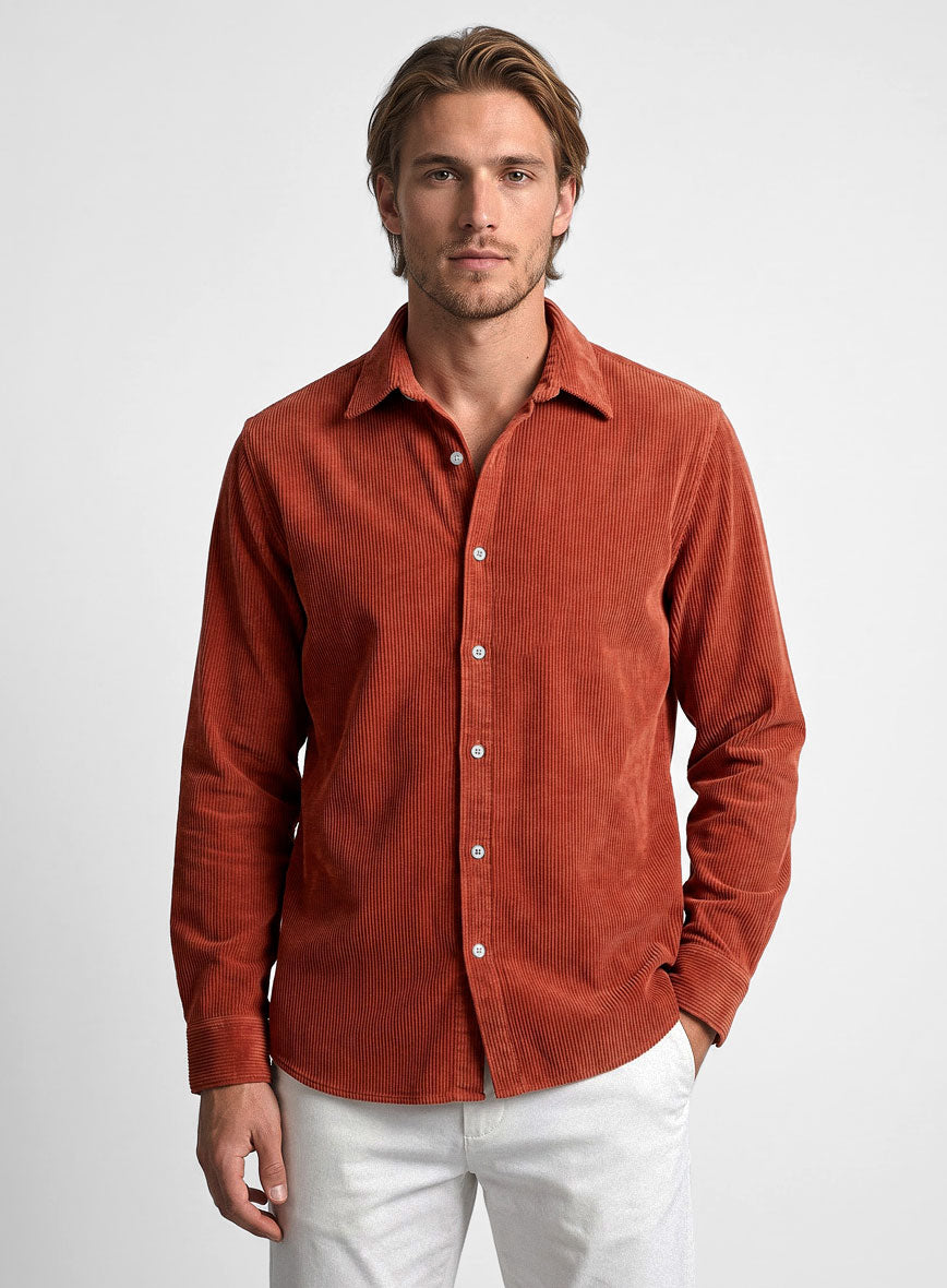 Burnt Sienna Corduroy Shirt - StudioSuits
