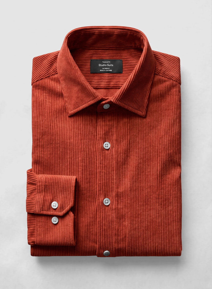 Burnt Sienna Corduroy Shirt - StudioSuits