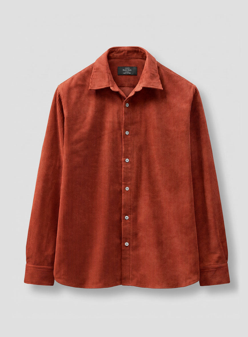 Burnt Sienna Corduroy Shirt - StudioSuits