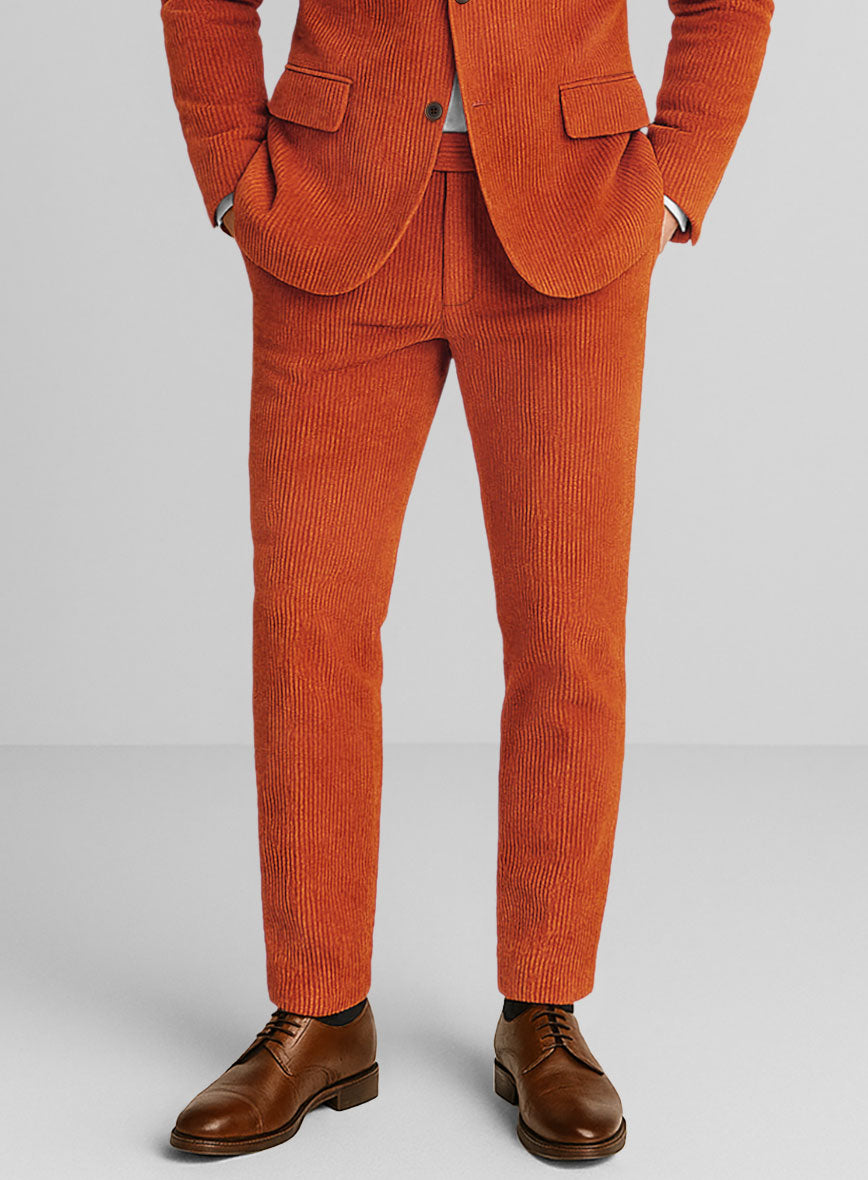Burnt Orange Corduroy Pants - StudioSuits