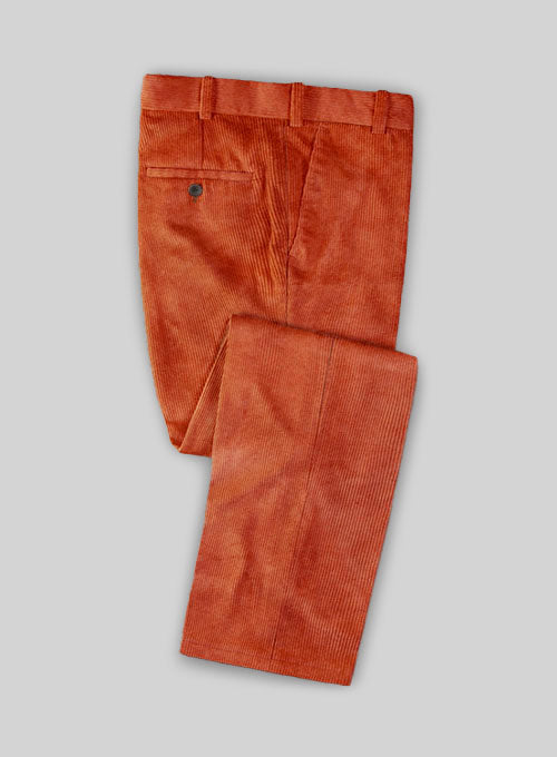 Burnt Orange Corduroy Pants - StudioSuits