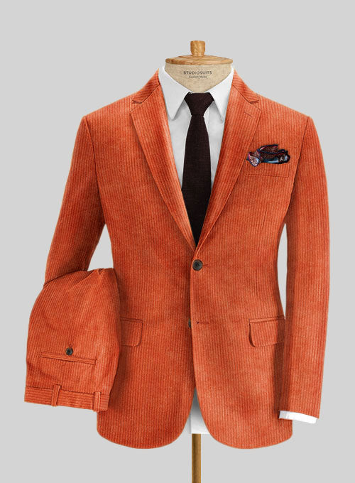 Burnt Orange Thick Corduroy Suit - StudioSuits