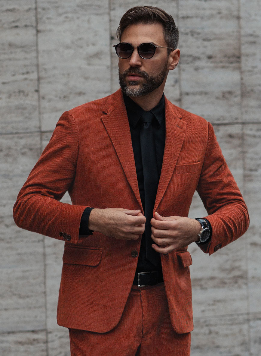 Burnt Sienna Corduroy Jacket - StudioSuits