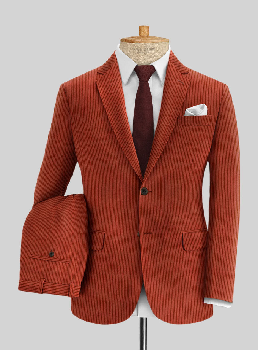 Burnt Sienna Thick Corduroy Suit - StudioSuits