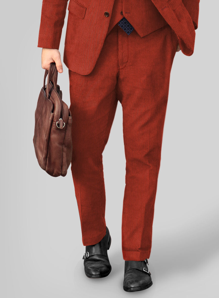 Burnt Sienna Corduroy Pants - StudioSuits
