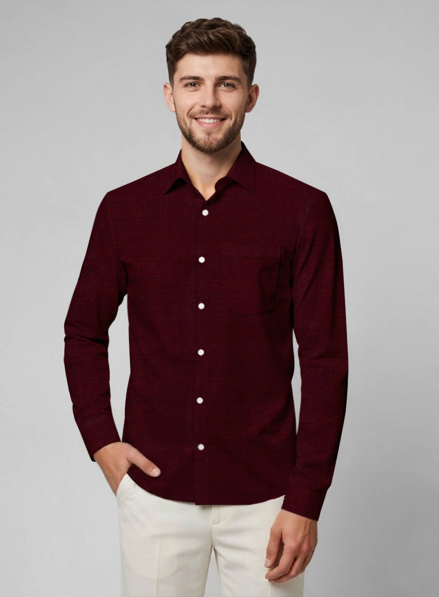 Cabernet Crest Cotton Shirt - StudioSuits