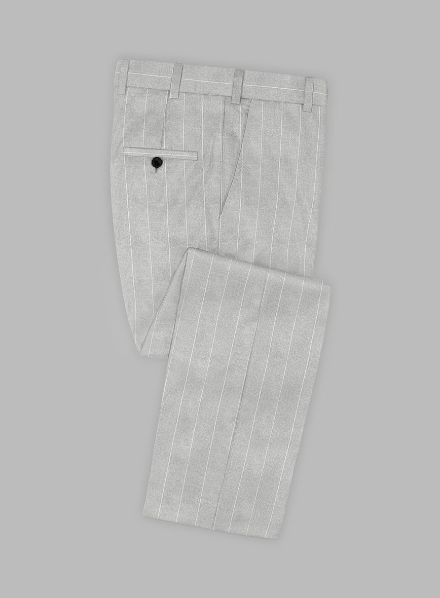 Caccioppoli Sun Dream Aistun Gray Wool Silk Pants - StudioSuits