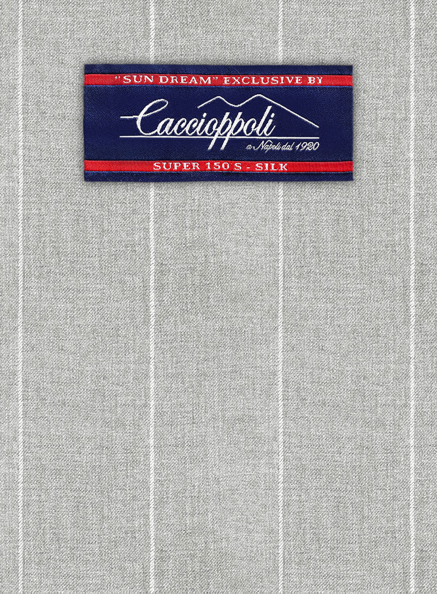 Caccioppoli Sun Dream Aistun Gray Wool Silk Pants - StudioSuits