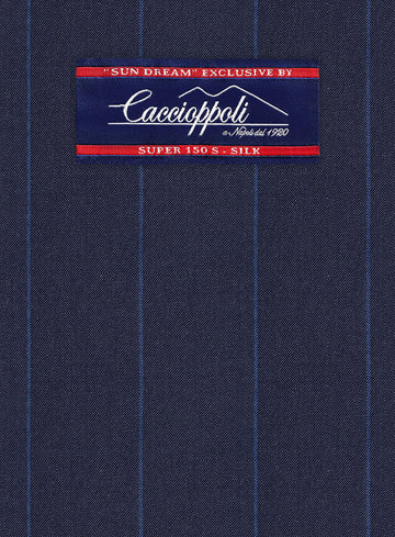Caccoppoli Sun Dream Colta Blue Wool Silk Jacket - StudioSuits