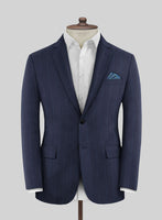 Caccoppoli Sun Dream Colta Blue Wool Silk Jacket - StudioSuits
