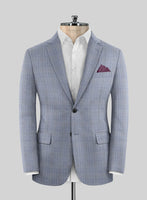 Caccioppoli Sun Dream Dorna Blue Wool Silk Suit - StudioSuits