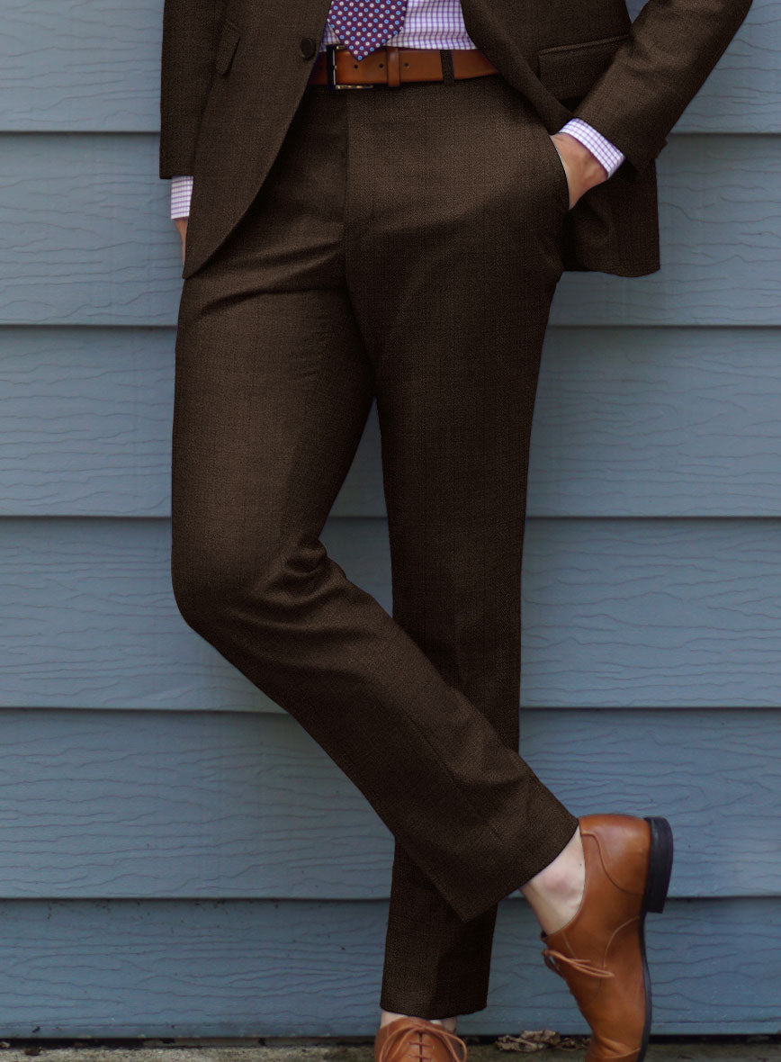 Caccioppoli Sun Dream Guroli Brown Wool Pants - StudioSuits