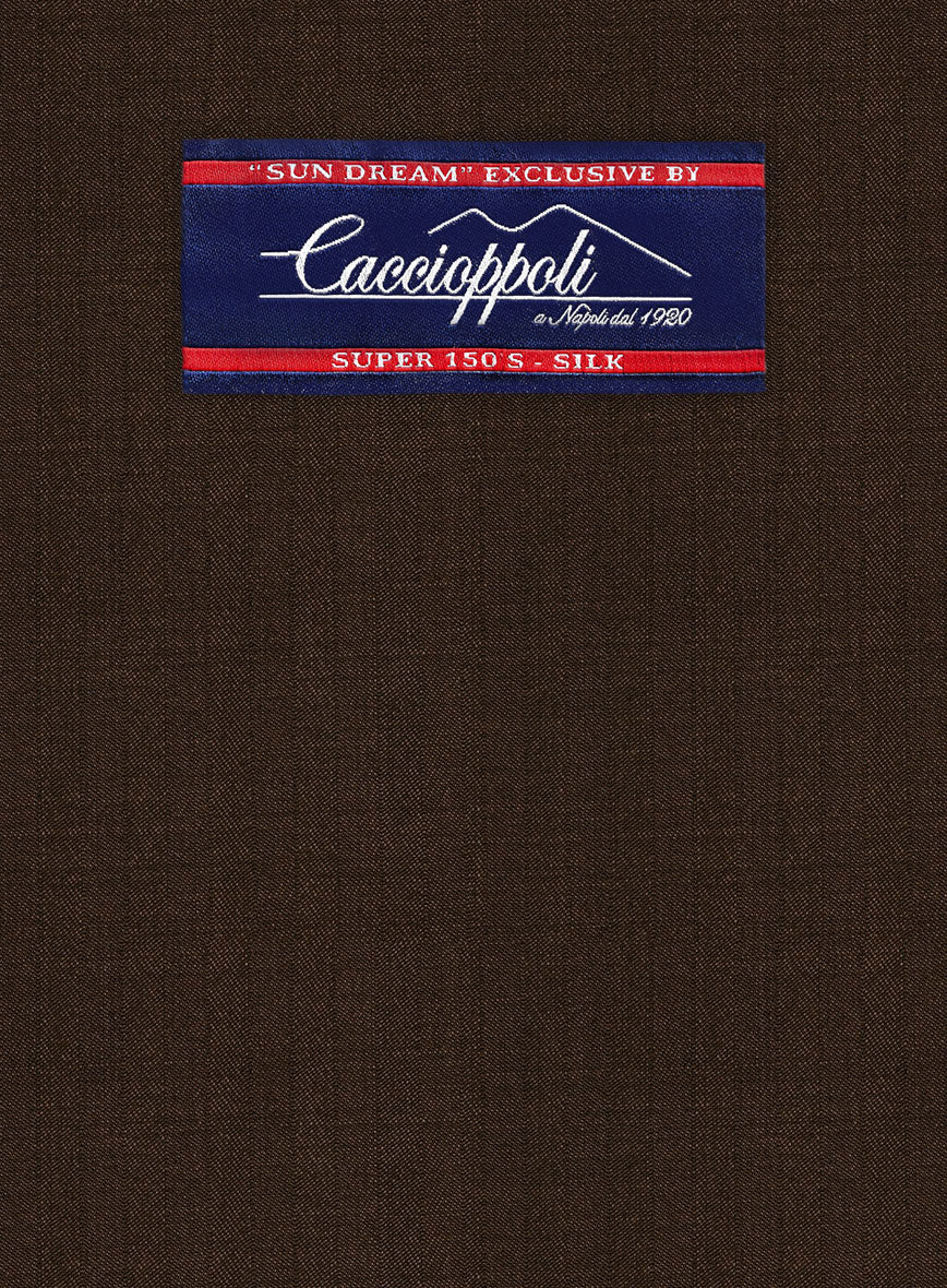 Caccioppoli Sun Dream Guroli Brown Wool Pants - StudioSuits