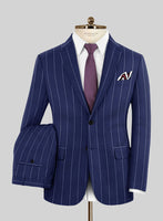 Caccioppoli Sun Dream Omiro Royal Blue Wool Silk Suit - StudioSuits