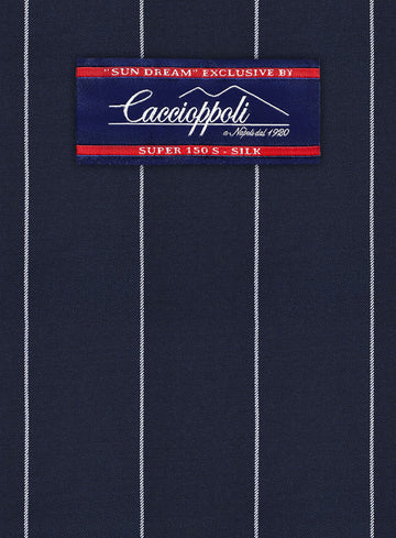 Caccioppoli Sun Dream Uggo Dark Navy Wool Silk Jacket - StudioSuits