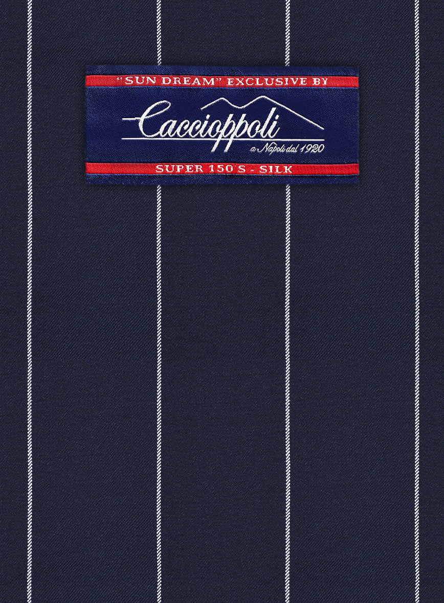 Caccioppoli Sun Dream Uggo Dark Navy Wool Silk Jacket - StudioSuits