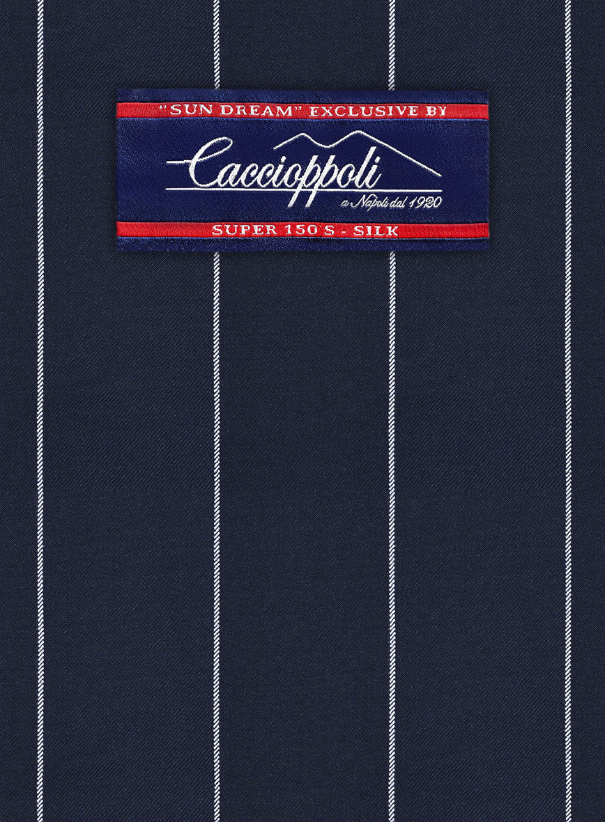 Caccioppoli Sun Dream Uggo Dark Navy Wool Silk Pants - StudioSuits