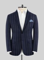 Caccioppoli Sun Dream Uggo Dark Navy Wool Silk Suit - StudioSuits