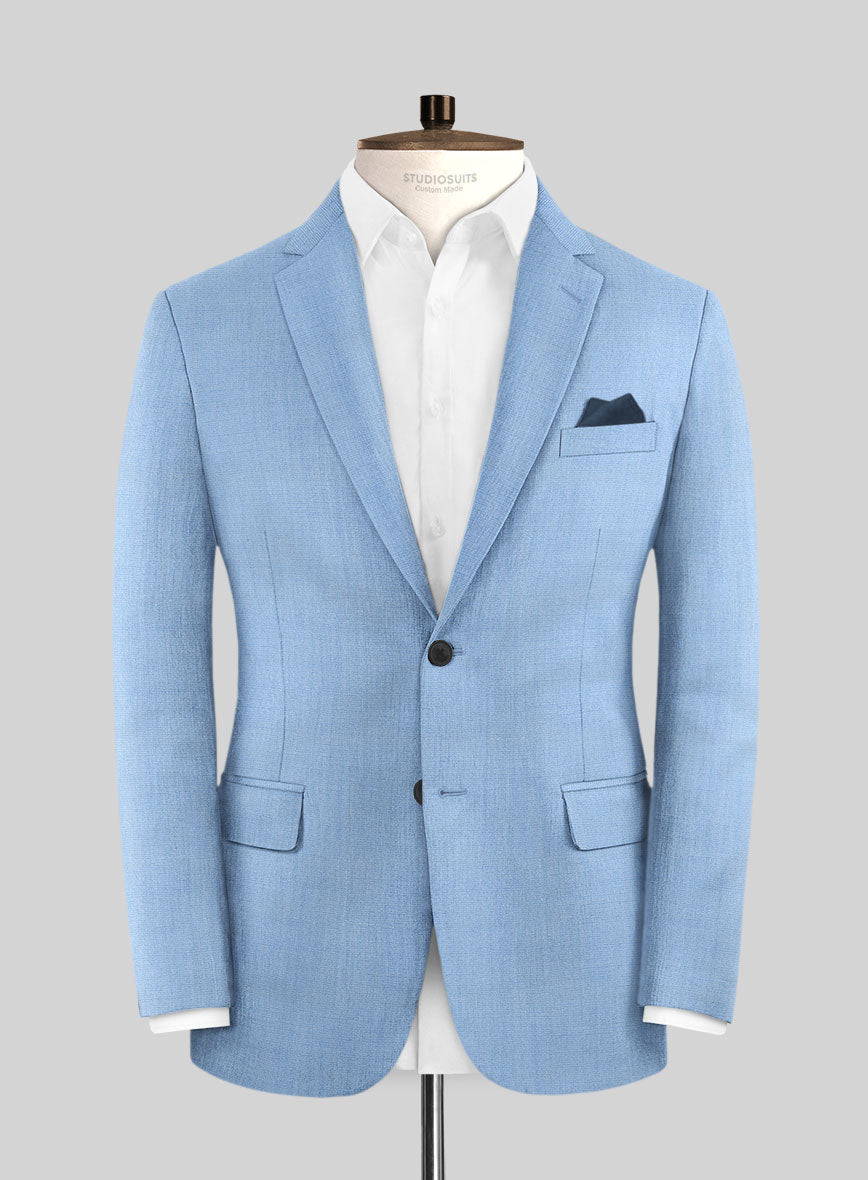 Caccioppoli Sun Dream Fano Sky Blue Wool Jacket - StudioSuits