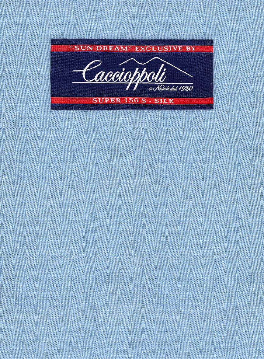 Caccioppoli Sun Dream Fano Sky Blue Wool Jacket - StudioSuits