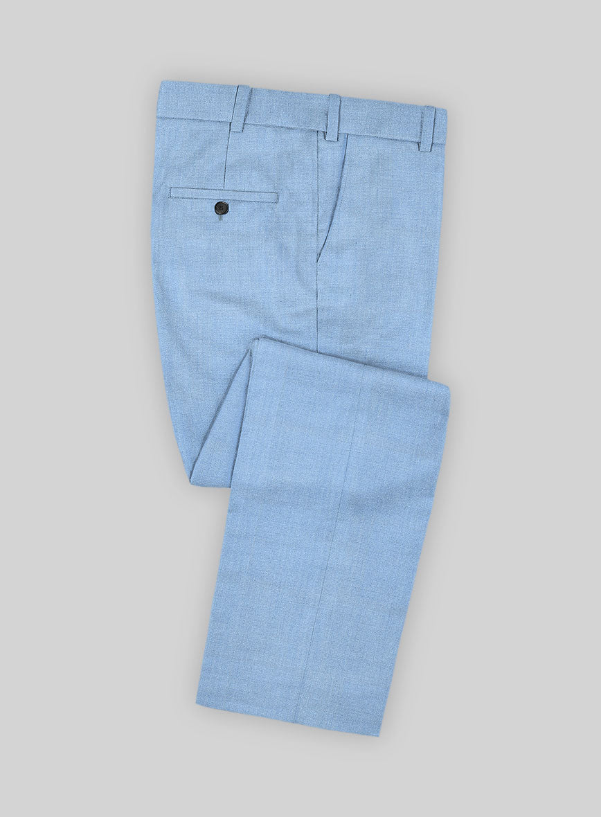 Caccioppoli Sun Dream Fano Sky Blue Wool Pants - StudioSuits